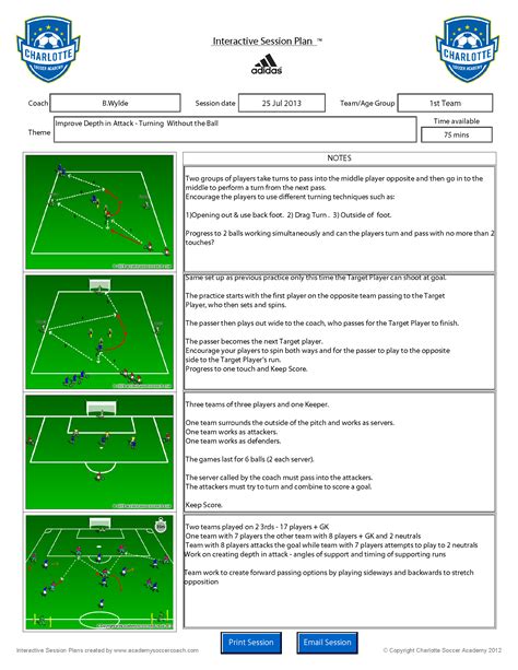 soccer session plan template.